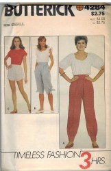 4284 3 HOUR PANTS, KNICKERS, SHORTS, SASH PATTERN SM 8-10